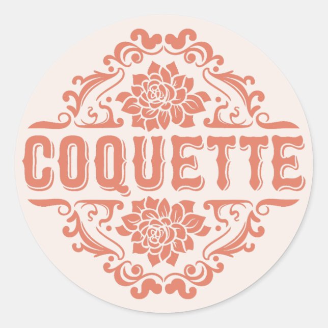 Coquette aesthetic girl pastel pink classic round sticker (Front)