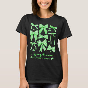 Coquette Aesthetic Green Bow Lymphoma T-Shirt