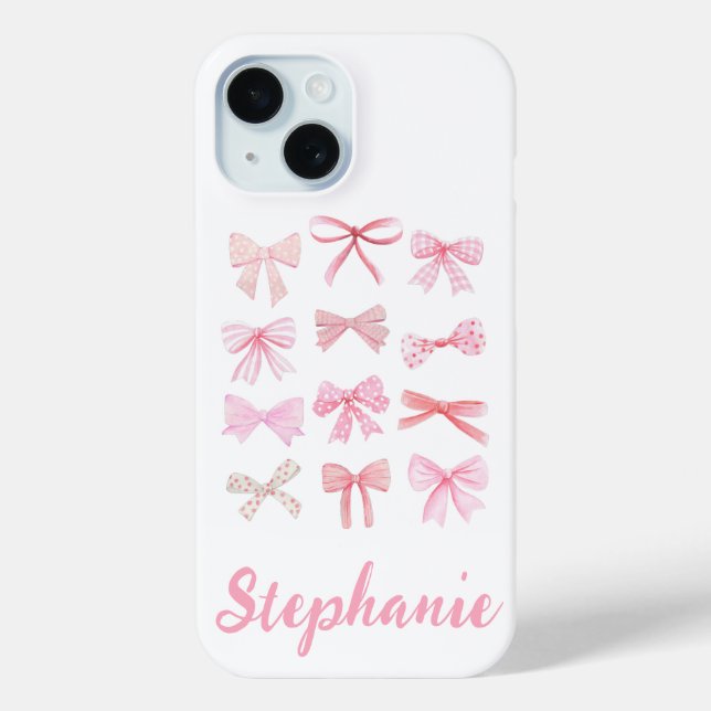 Coquette Aesthetic Light Pink Bows Case-Mate iPhone Case (Back)