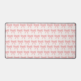 Coquette aesthetic pink bow desk mat