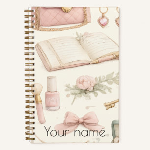 Coquette Aesthetic Pink Bow Makeup Personalized No Notebook