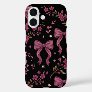 Coquette Aesthetic Pink Bows and Floral iPhonecase iPhone 16 Case
