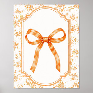 Coquette Aesthetic Vintage Ribbon Floral Toile Poster