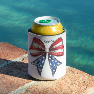 Coquette American Bow Personalised Can Cooler