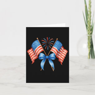 Coquette American Flag 4th Of July Patriotic Women Card