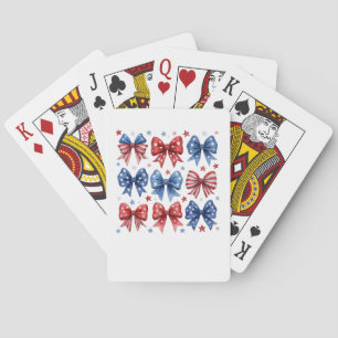 Coquette American Flag Coquette Bow 4th Of July Playing Cards