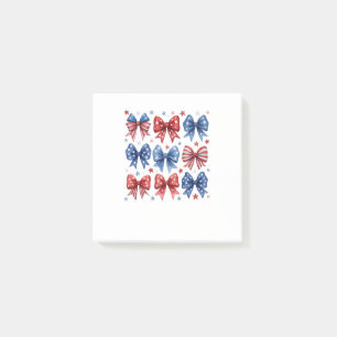Coquette American Flag Coquette Bow 4th Of July Post-it Notes