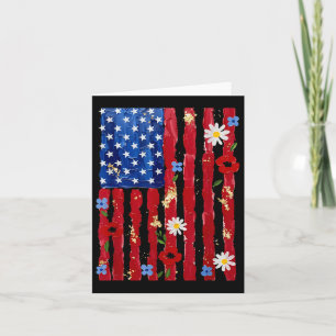 Coquette American Flag Floral 4th Of July Women Gi Card
