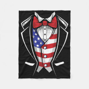 Coquette American Girly 4th Of July American Flag Fleece Blanket