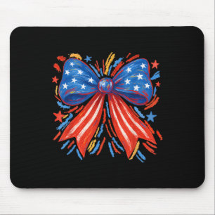 Coquette American Girly 4th Of July American Flag Mouse Mat