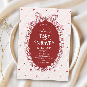 Coquette baby shower invitation