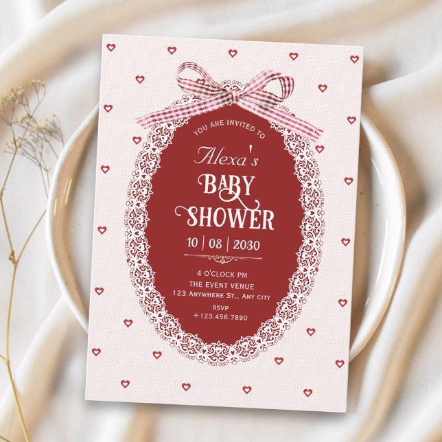 Coquette baby shower invitation (Creator Uploaded)
