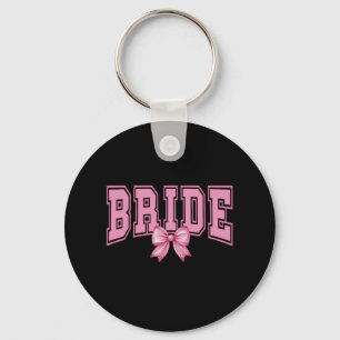 Coquette Bachelorette Party Bride White Key Ring