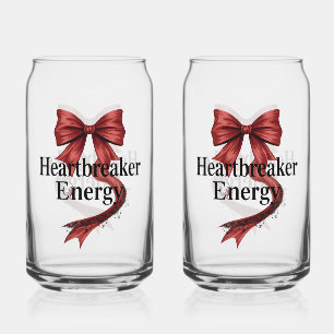 Coquette Baddie Aesthetic with Red Ribbon Can Glass