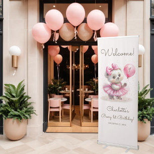 Coquette Ballerina Bear Birthday Banner