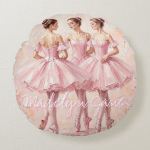 coquette ballerina nursery decor     round cushion