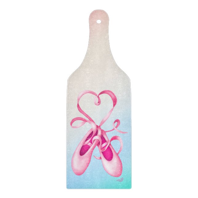 Coquette Ballet Dance Slippers KiniArt Cutting Board (Front)