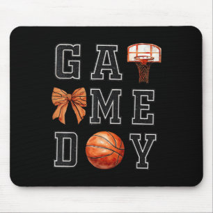 Coquette Basketball Bow Game Day Basketball Mum  Mouse Mat