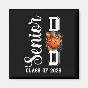 Coquette Basketball Bow Senior Dad Cl Of 2026 Grad Magnet