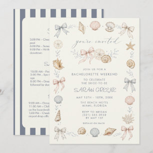 Coquette Beach Bachelorette Weekend Party Invitation