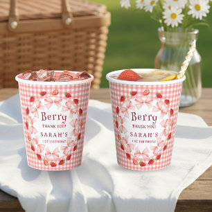 Coquette Berry First Birthday  Paper Cups