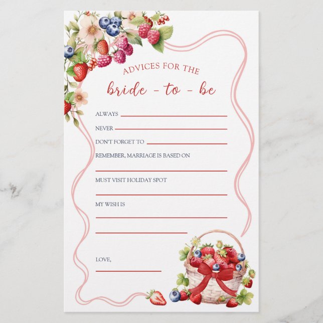 Coquette Berry in Love Advices Bride To Be Game (Front)