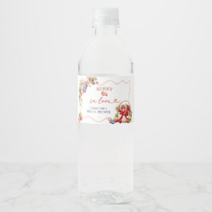 Coquette Berry In Love Bridal Shower Bottle Label
