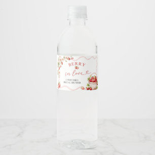 Coquette Berry In Love Bridal Shower Bottle Label