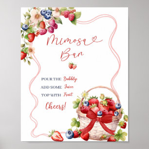 Coquette Berry In Love Bridal Shower Mimosa Poster