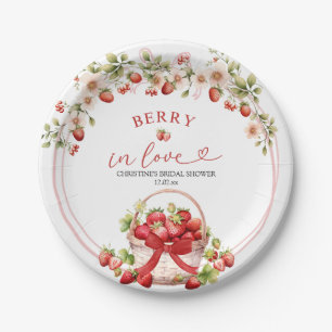 Coquette Berry in Love Bridal Shower Paper Plates