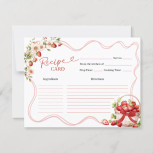 Coquette Berry in Love Bridal Shower Recipe Card