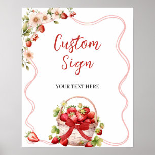 Coquette Berry In Love Custom Party SIgn