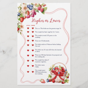 Coquette Berry in Love Over or Under Games Card