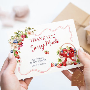 Coquette Berry In Love Shower Thank You Card