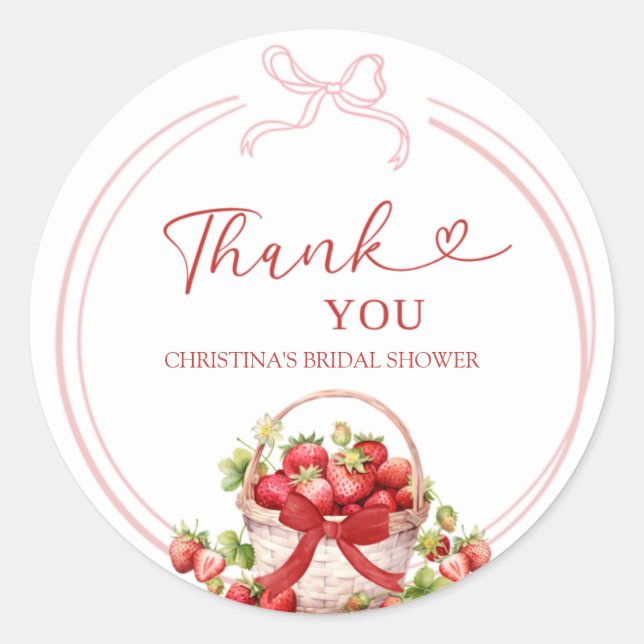 Coquette Berry In Love Thank You Sticker (Front)