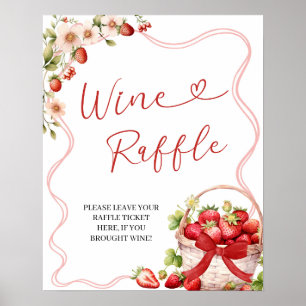 Coquette Berry In Love Wine Raffle Game Sign