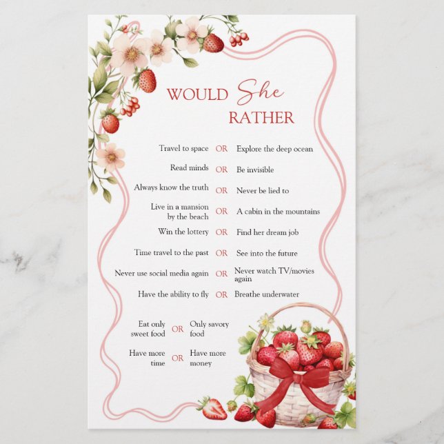 Coquette Berry in Love Would She Rather Game (Front)