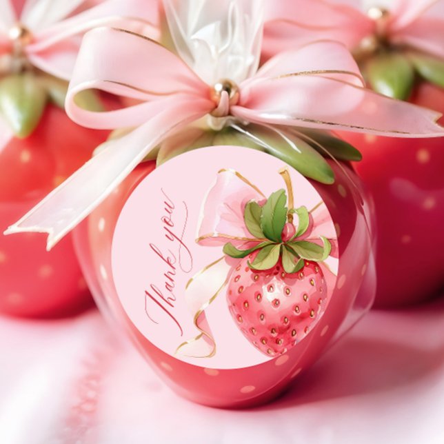 Coquette Berry Sweet Baby Shower Classic Round Sticker (Creator Uploaded)