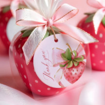 Coquette Berry Sweet Baby Shower Favour Tags