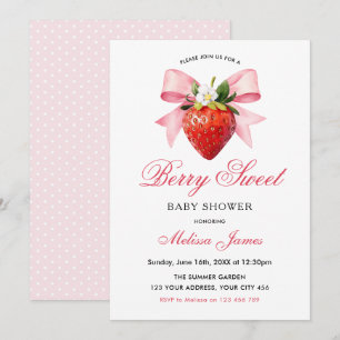 Coquette Berry Sweet Baby Shower Invitation