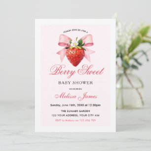 Coquette Berry Sweet Baby Shower Invitation