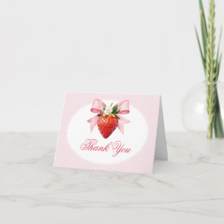 Coquette Berry Sweet Baby Shower Thank You Card