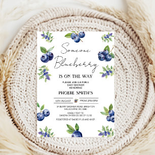 Coquette Berry Sweet blueberry Baby Shower Invitation