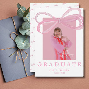 Coquette Big Bow Graduation Announcement