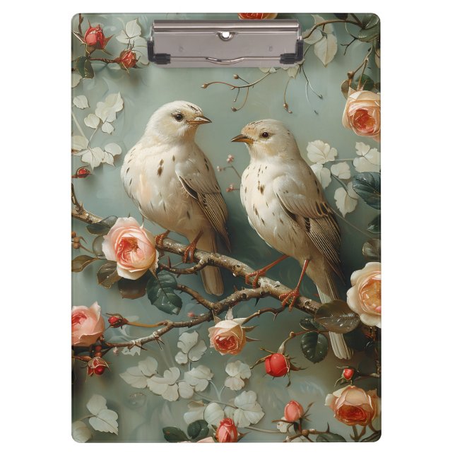 Coquette Birds Floral Clipboard (Front)