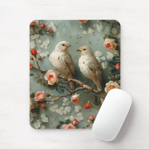 Coquette Birds Floral Mouse Mat