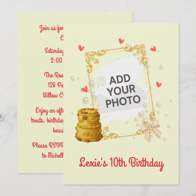 Coquette Birthday Invitation (Front/Back)