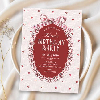 Coquette birthday invitation