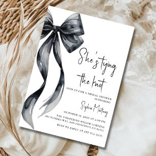 Coquette Black Bow Bridal Shower Invitation Card