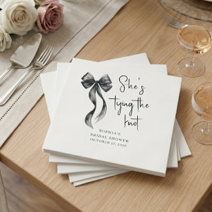 Coquette Black Bow Bridal Shower Paper Napkins